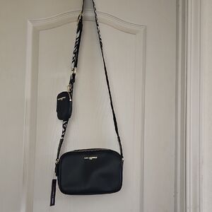 Karl Lagerfeld Black Crossbody Bag with Gold Details
